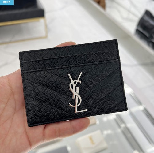 입생로랑 YSL 마틀라세 모노그램 여자 카드 지갑  은장 423291