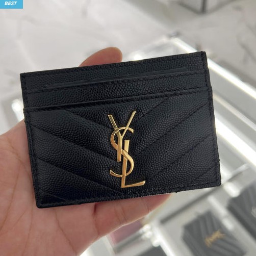 입생로랑 YSL 마틀라세 모노그램 여자 카드 지갑 금장  423291